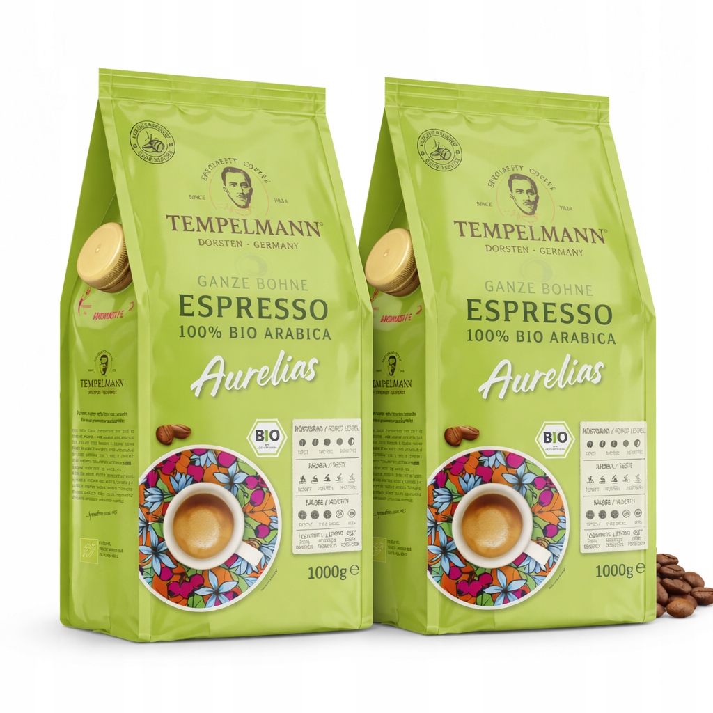 Kawa ziarnista 1kg Tempelmann Aurelias Espresso Arabica Do ekspresu