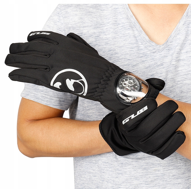 RĘKAWICE ROWEROWE GUB S079 Mikrofibra Długie Roz.L Kolor czarny