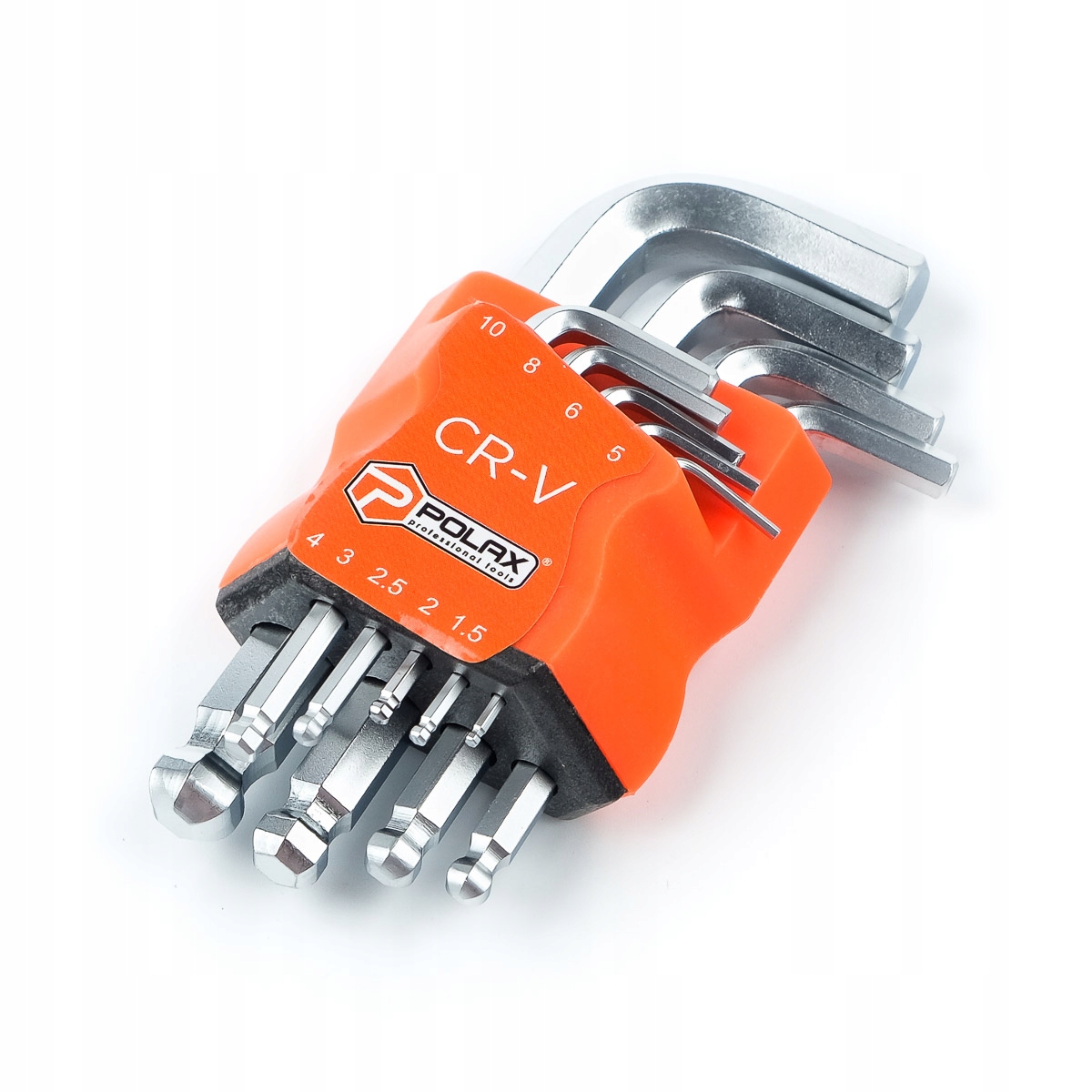 Zestaw kluczy imbusowych z końcówką kulkową 9szt.1.5-10mm CrV Polax