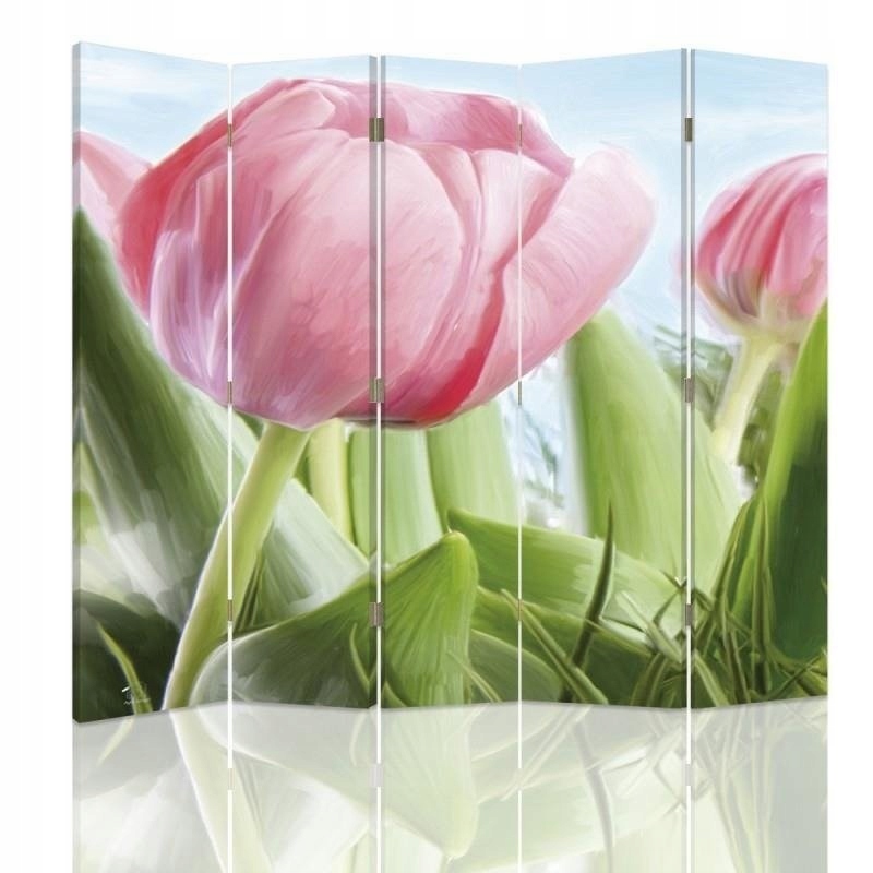Obojstranný paraván, Dorodný ružový tulipán 180x170