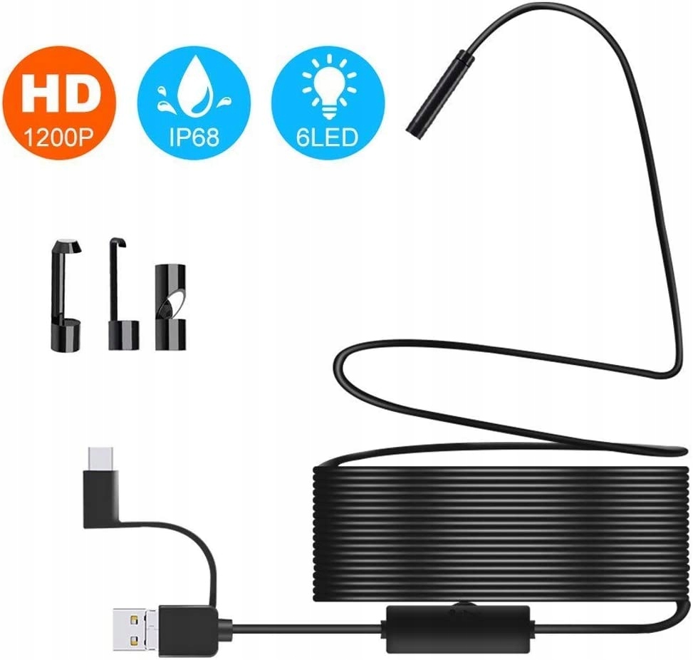 Телеобъектив эндоскопическая камера 3 в 1 USB / Micro U