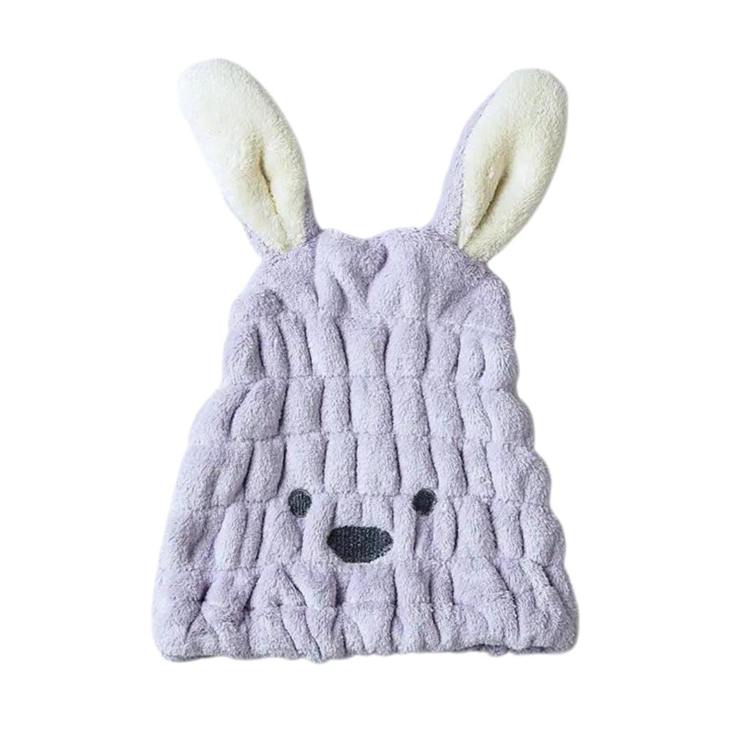 RĘCZNIK TURBAN DO WŁOSÓW MIKROFIBRA MIŚ FIOLETOWY