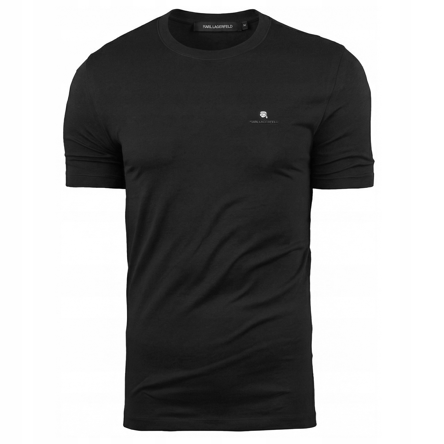 Karl Lagerfeld t-shirt męski czarny koszulka klasyczna 755053 L