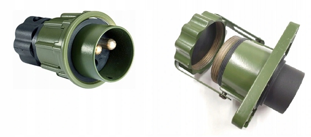 Wtyczka Gniazdo Metalowe 24V 2pin Zaciskane NATO
