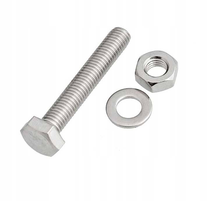 Śruba M10x50 Nakrętka M10 Podkładka Fi10 OC 10xkpl