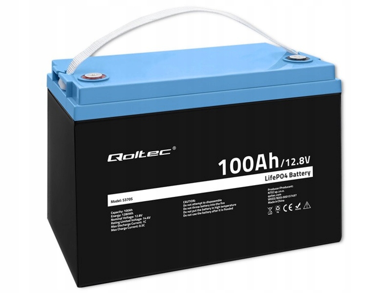 Акумулятор QOLTEC 53705 100Ah 12.8V