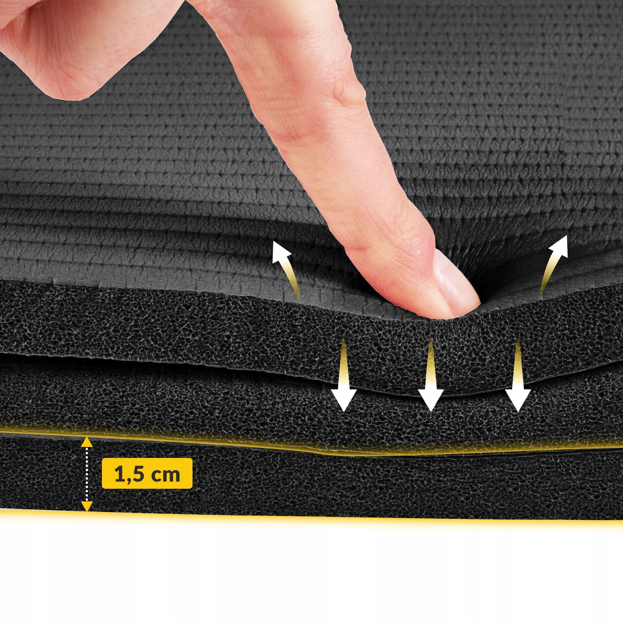 MATA GIMNASTYCZNA TRENINGOWA DO ĆWICZEŃ JOGI PIANKOWA GRUBA NBR 1,5CM Model YM06