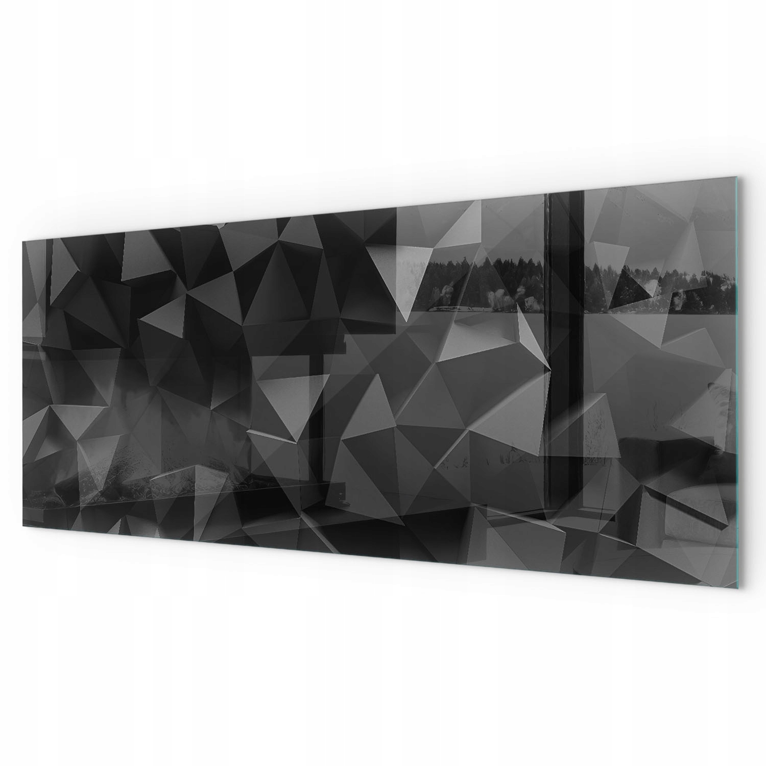 Sklenená podložka pod kozu pec Žiaruvzdorná Trojrozmerná geometria 125x50