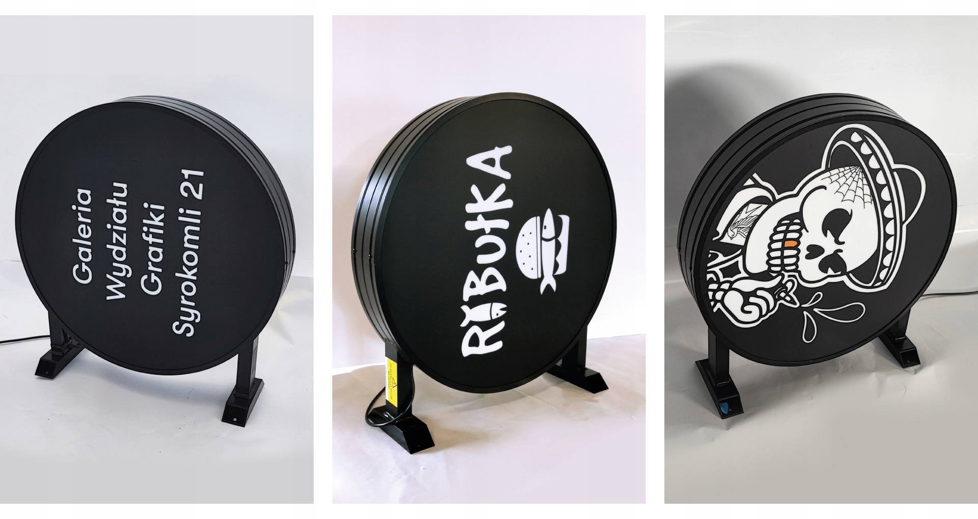 KASETON REKLAMOWY okrągły dwustronny 60cm Szerokość produktu 60 cm