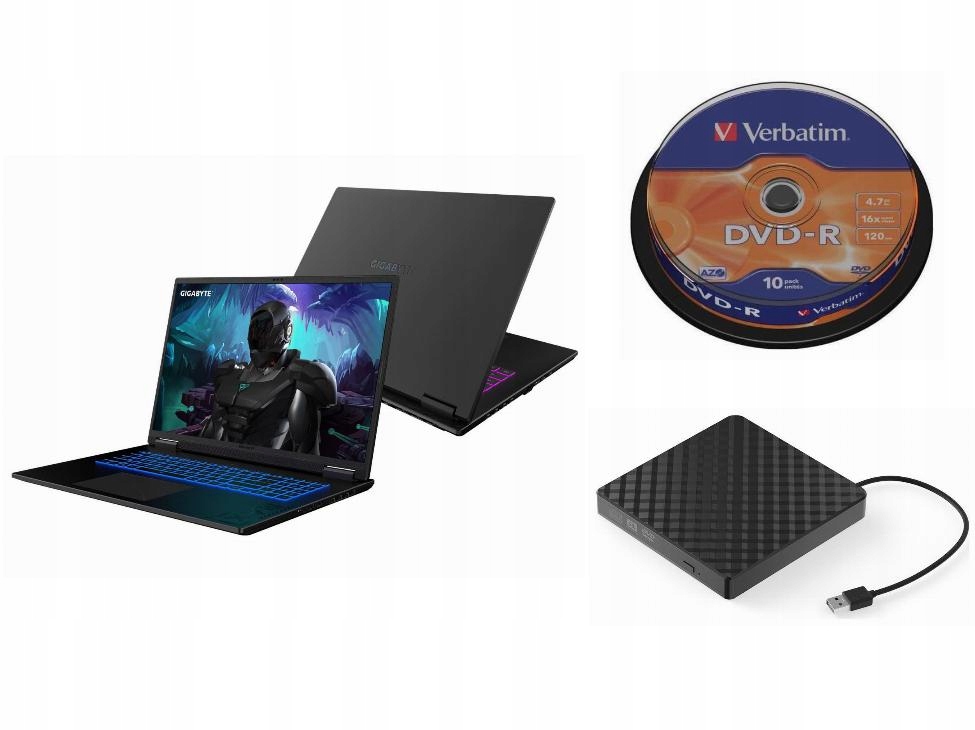 Laptop Gigabyte Amd Ryzen 7 Zewnętrzny Napęd DVD 10 Płyt DVD!