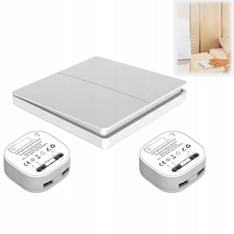Bezdrátový duální spínač pro světlo se 2 přijímači Rádiová sada