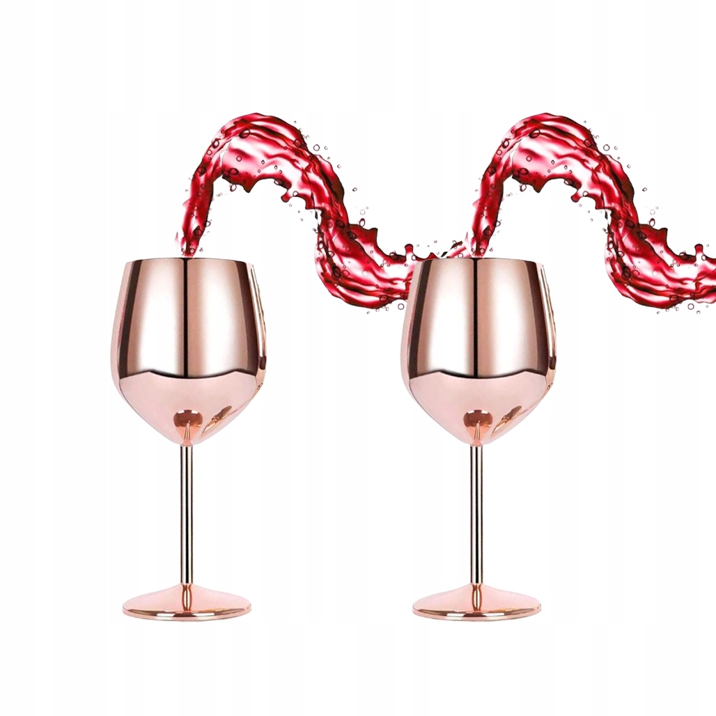 Velké Ocelové Skleničky Na Gin, Růžové Zlato, 500 ML, 2 Ks, Dárek