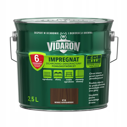 Impregnat do drewna Vidaron V10 Wenge afrykańskie 2,5 l