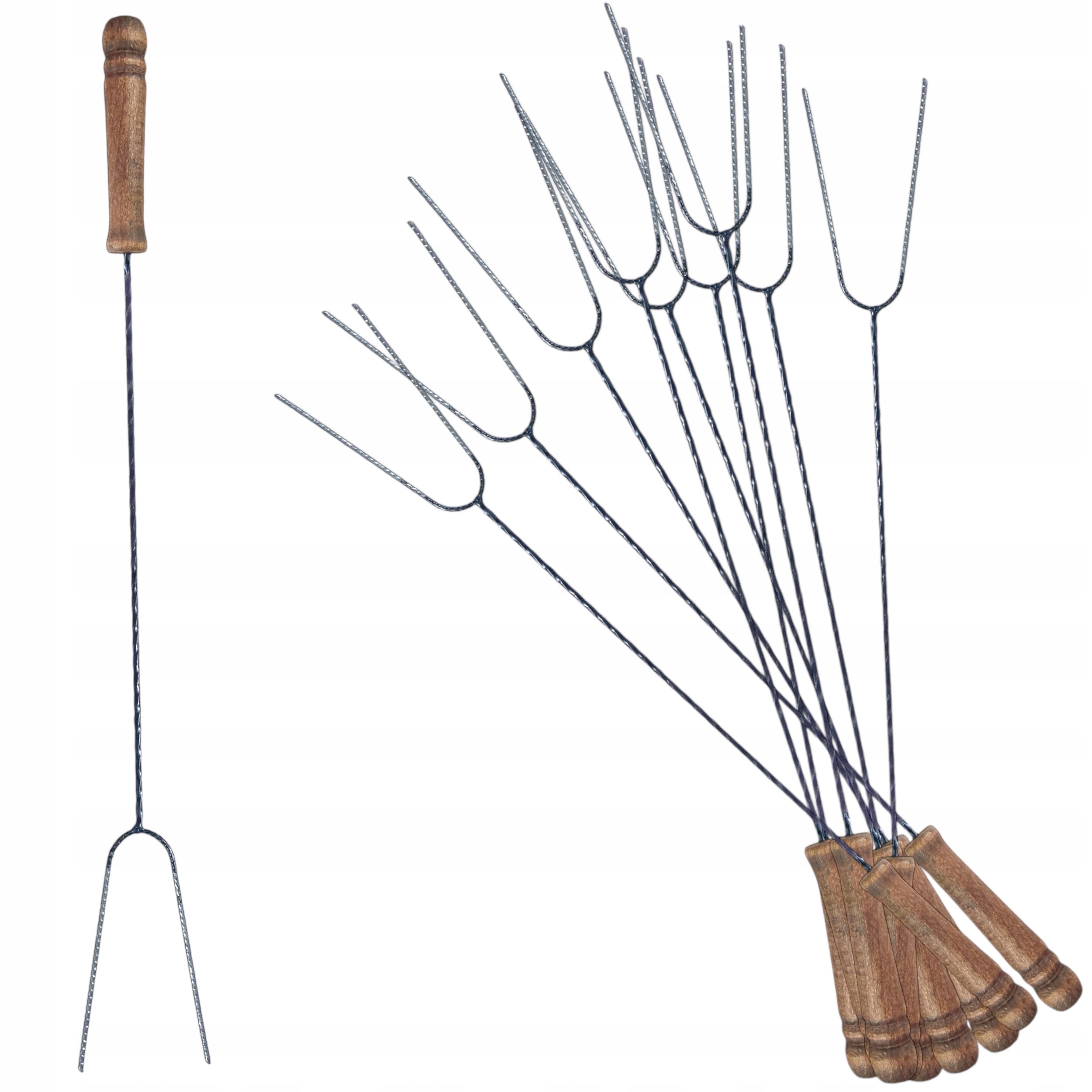 Widełki kije na ognisko grill kiełbasę do pieczenia kiełbasek 1 m 10 szt Liczba sztuk w opakowaniu 10 szt.