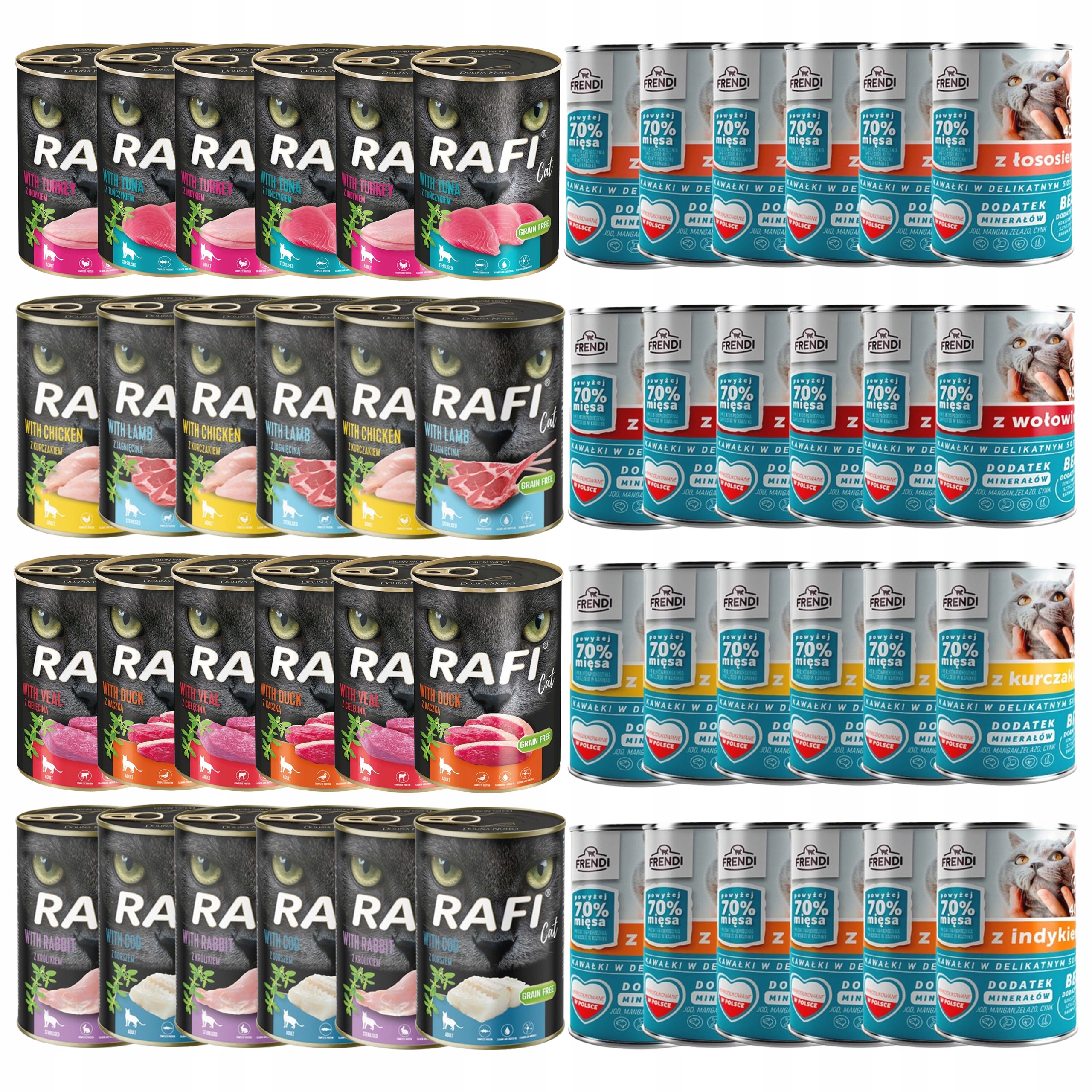 Levně Rafi Cat Frendi Krmivo mokré pro kočky mix chutí 48 x 400 g plnohodnotné