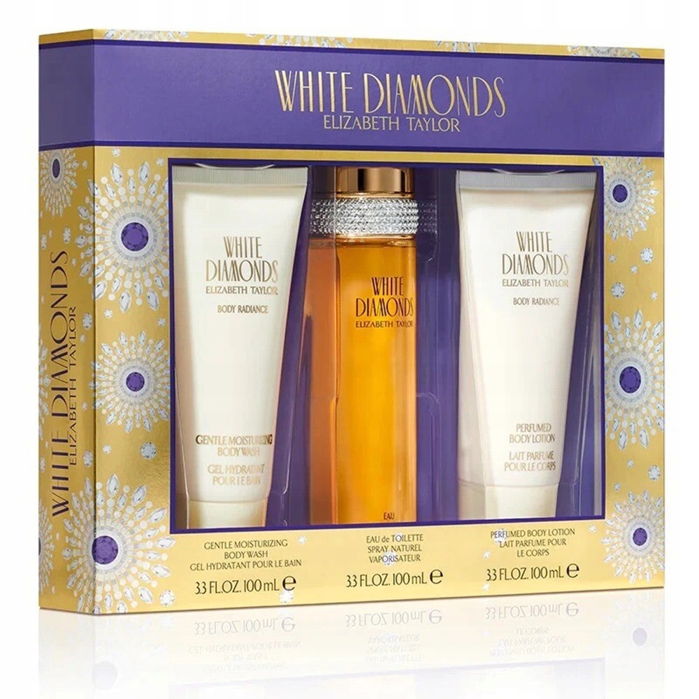 Elizabeth Taylor White Diamonds sada toaletní voda sprej 100 ml balzám