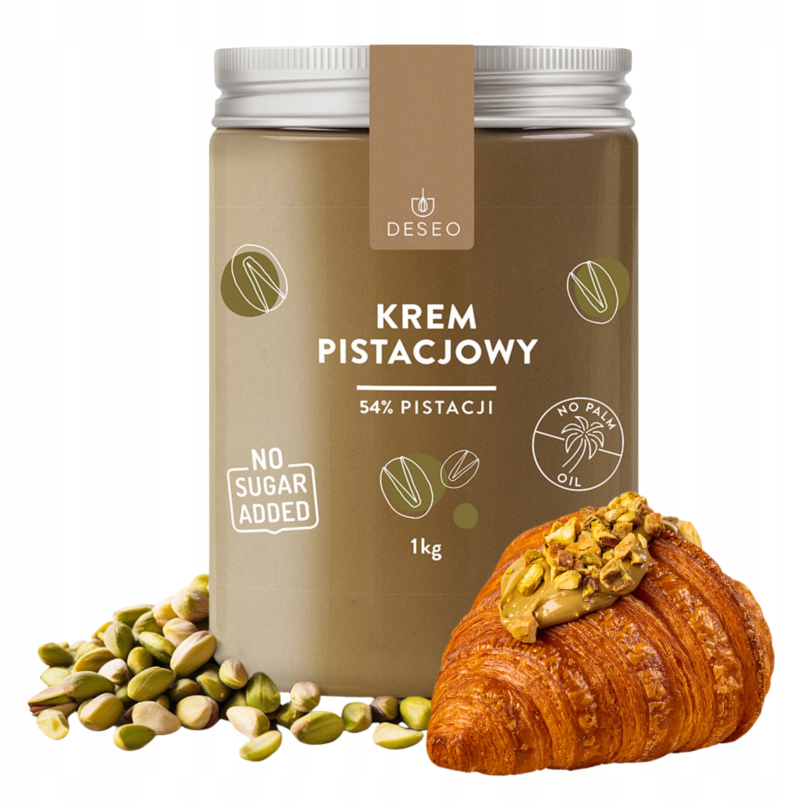 Pistáciový krém Bez Cukru 1 kg Deseo Pistáciový krém s pistáciovou pastou