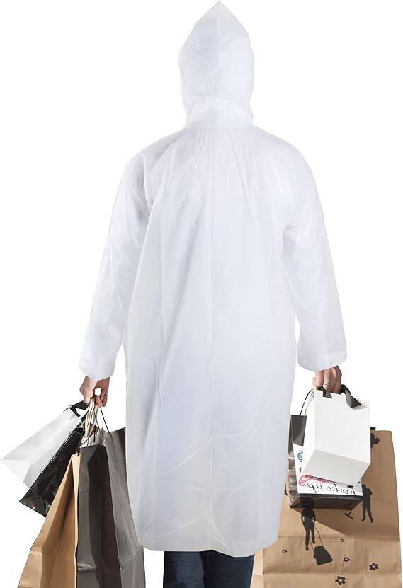 PRZECIWDESZCZOWA PELERYNA PŁASZCZ WODOODPORNY Z KAPTUREM PONCHO DUŻY Kolor bezbarwny