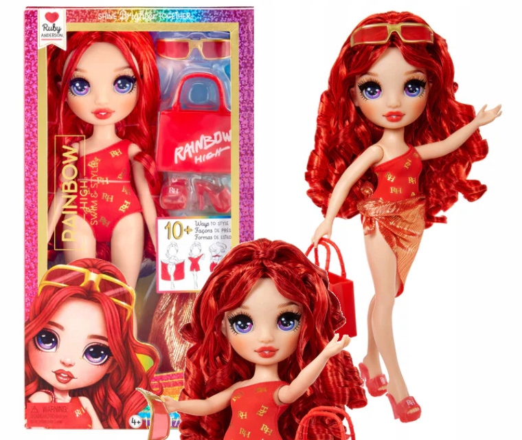 RAINBOW HIGH SWIM & STYLE Lalka RUBY ANDERSON Strój Kapielowy