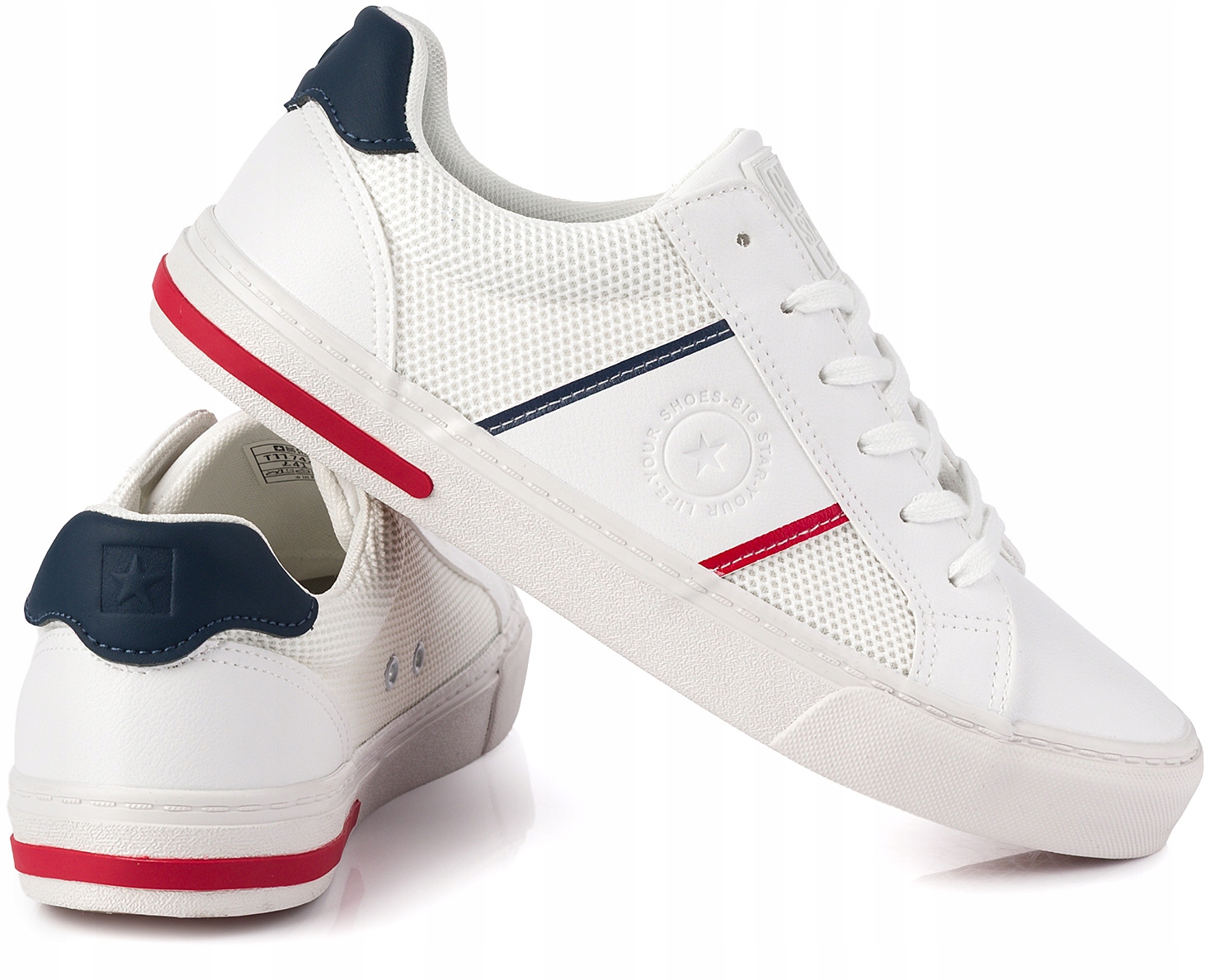 Męskie buty sportowe Big Star sneakersy białe skóra ekologiczna r. 42