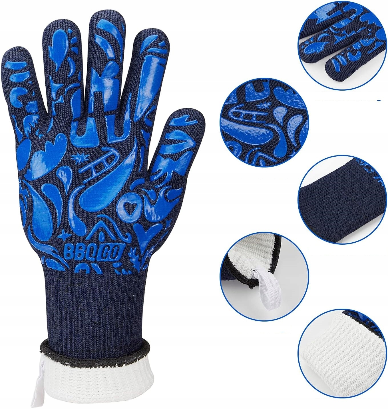 Rękawice ognioodporne: Grill 800°C Rozmiar uniwersalne