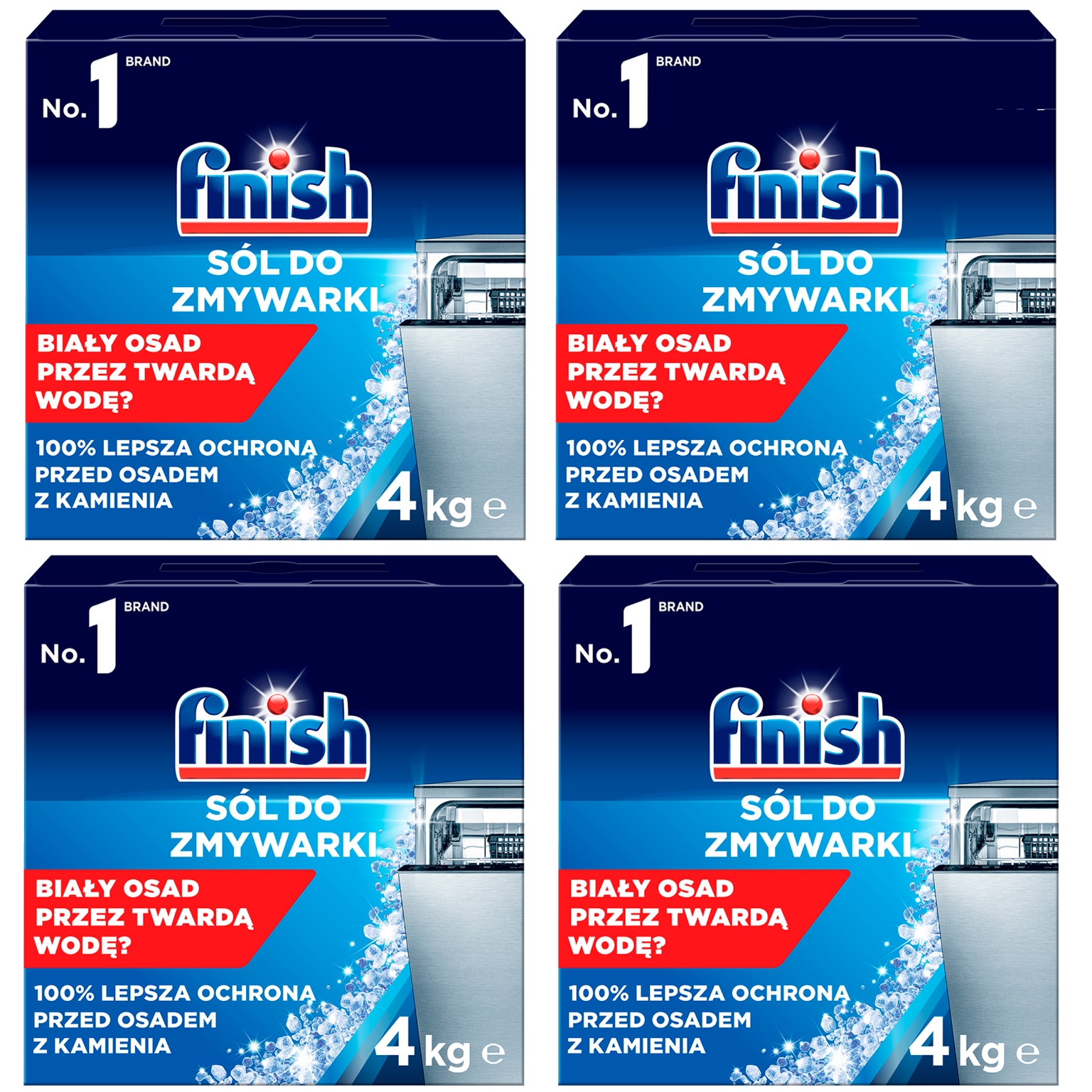 Levně Finish Sada solí do myčky Změkčuje vodu a chrání před korozí 4 x 4 kg