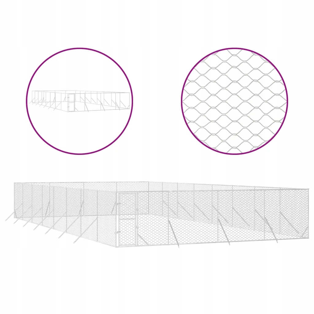 Levně Kotec pro psa VidaXL 3190466 800x1600x200 cm ocel