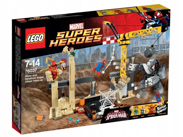 Lego 76037 Heroes Spider-Man Rhino a Sandman Villain spojili Novinka