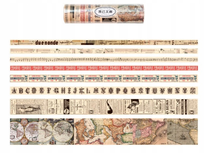 Washi Tape Zestaw 8 szt x 2m Taśmy Dekor.