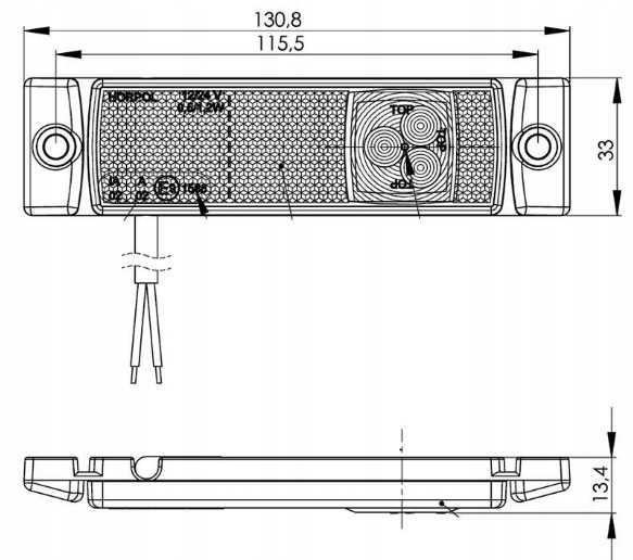 LAMPA OBRYSOWA LED BIAŁA ODBLASK OBRYSÓWKA LAWETA Źródło światła LED