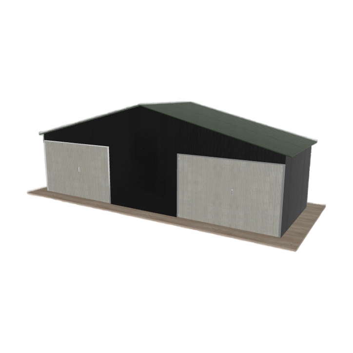 Plechová garáž 8.5 x 3 m dvoupolohová, dvoupolohová, černá