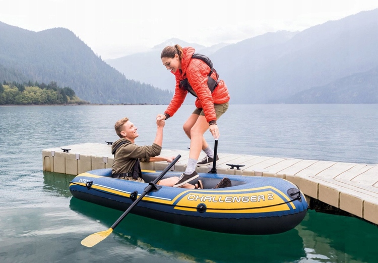 Ponton dmuchany Challenger 2 os zestaw wiosła pompka Intex 68367 Marka Intex