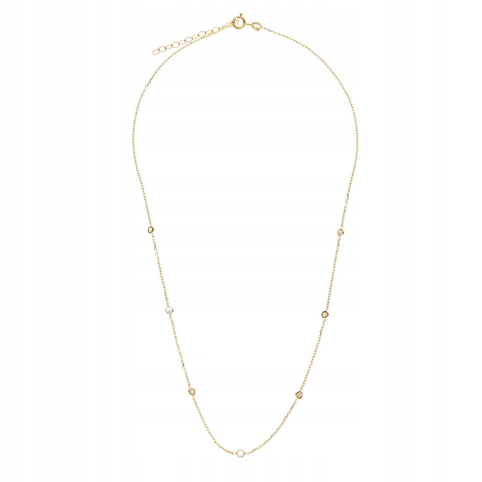 Zlatý náhrdelník 585 Bílé zirkony