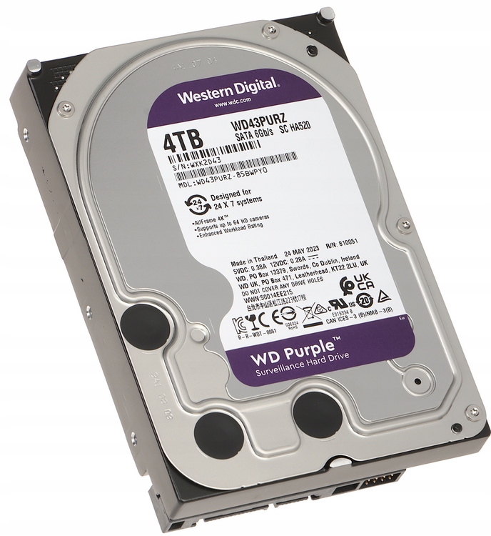 Dysk Twardy Wd Purple 4 Tb WD44PURZ do rejestratora kamer Monitoring