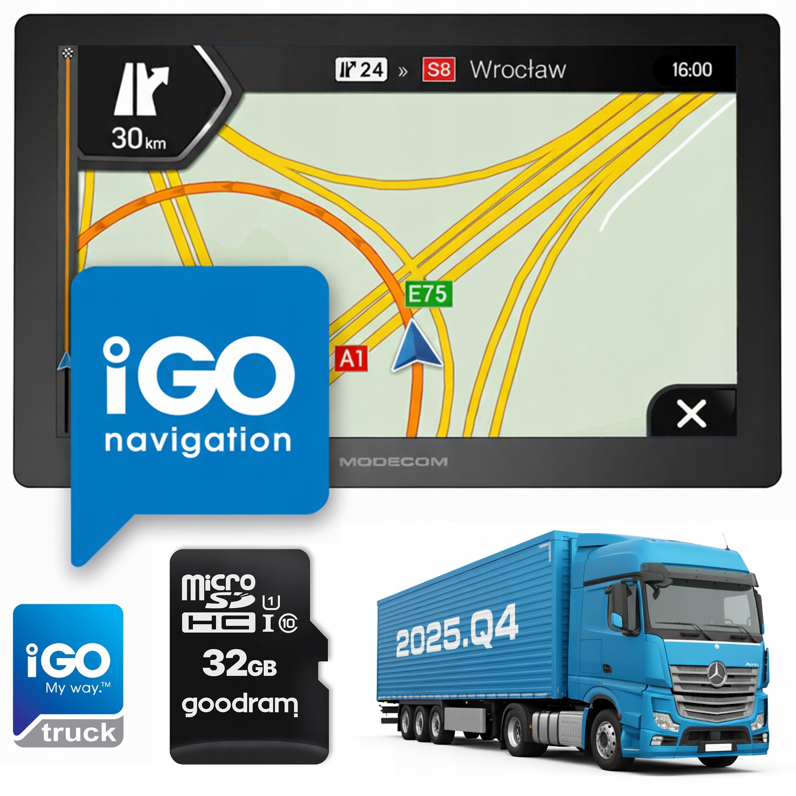 Navigace 7 palců CX 7.0 Nákladní automobil Igo Primo Truck Tir Bus Evropa 2025 Adr