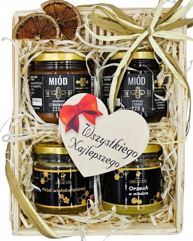 Levně Dárkový koš Box Sada Dárek k Narozeninám Jmeniny Med 30 40 50 60 70