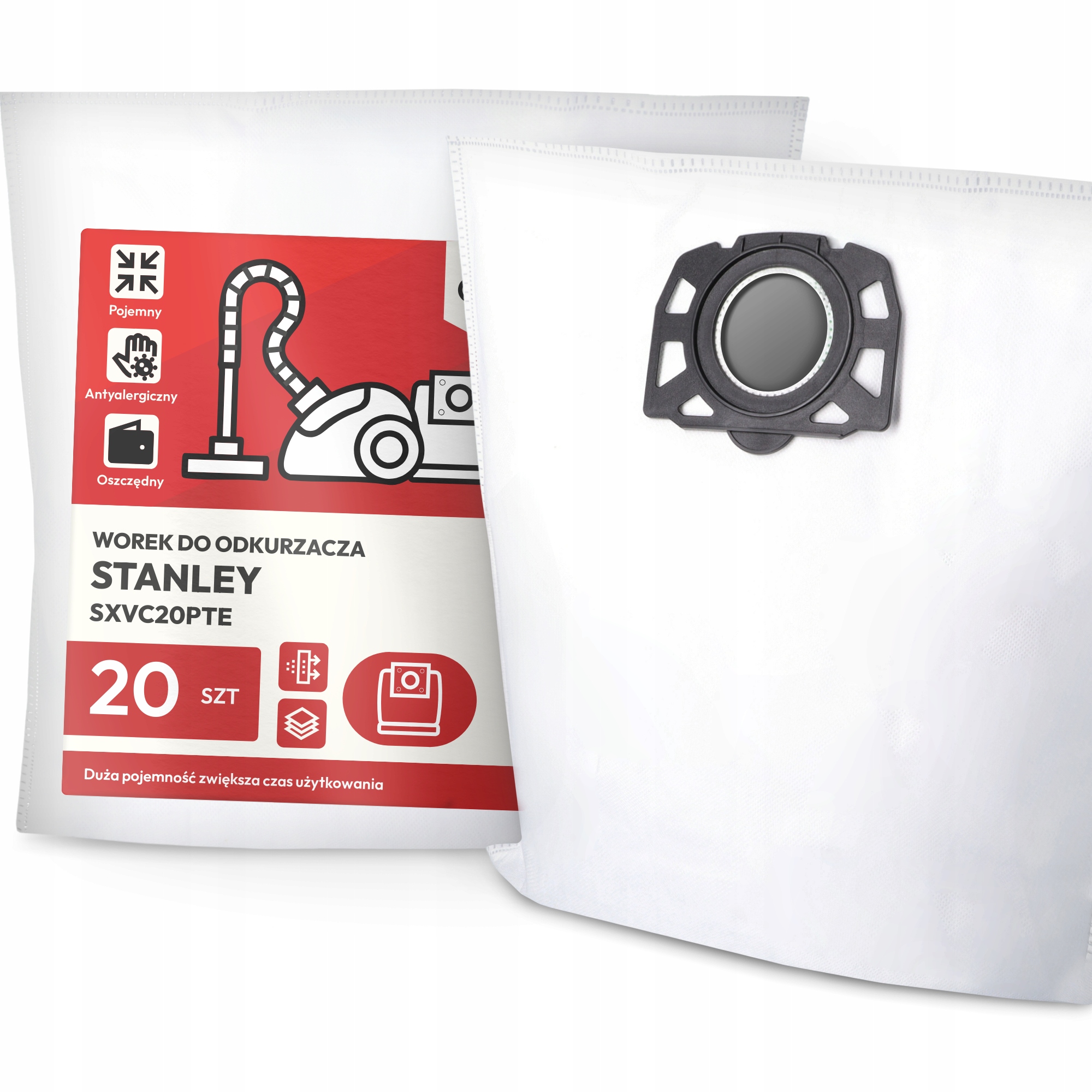 20x Worek do Odkurzacza Stanley SXVC20PTE Syntetyczny Flizelinowy Worki G9