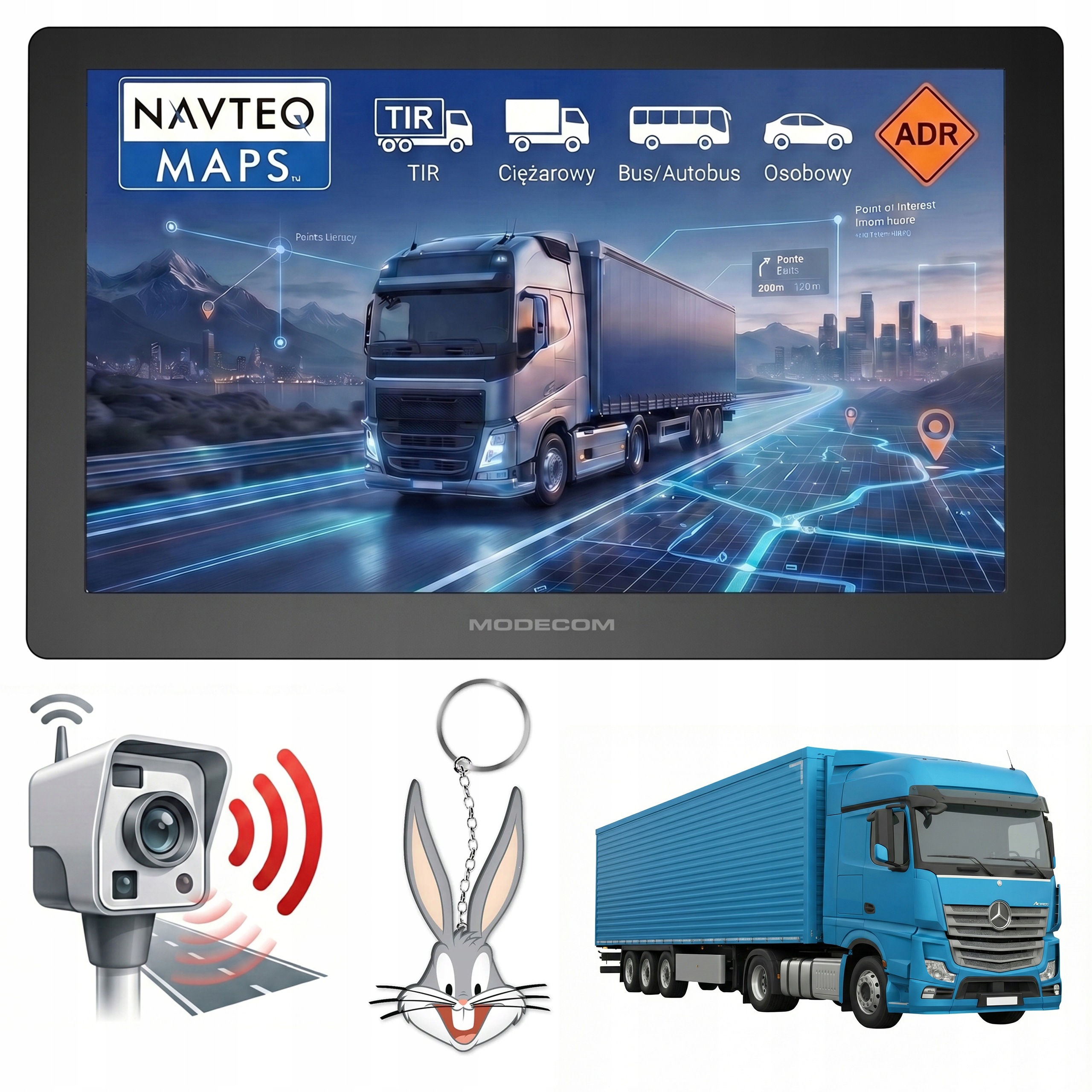 Navigace 7 palců pro nákladní automobily Modecom CX 7.0 Truck Kamion Bus Fotoradary 2026
