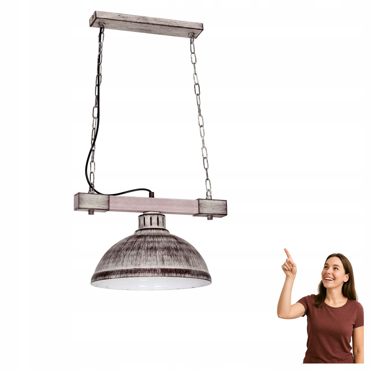 Závěsná lampa na dřevěném trámu Hakon 9040 Luminex