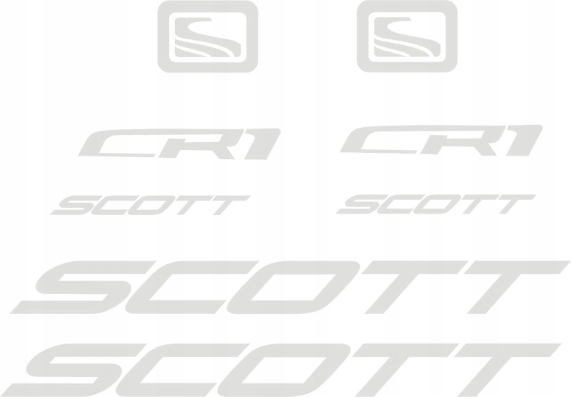 SCOTT białe naklejki rower 2-6C RÓŻNE KOLORY Długość 0 mm
