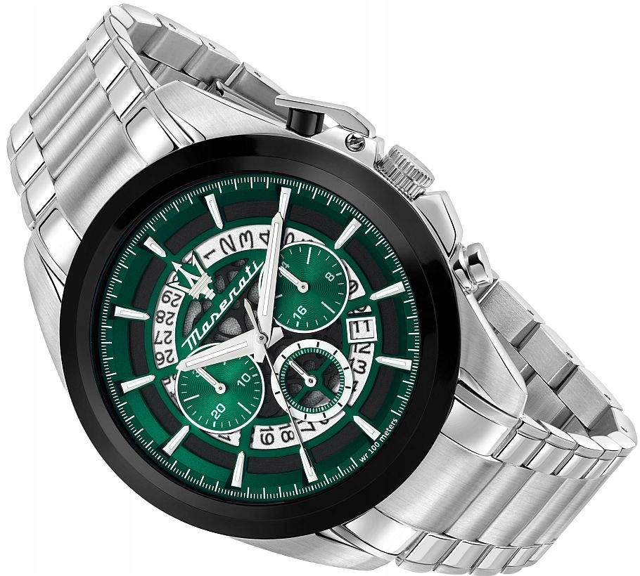 Originální Pánské Hodinky Maserati R8873612060 Zelené Chrono S Datem WR100