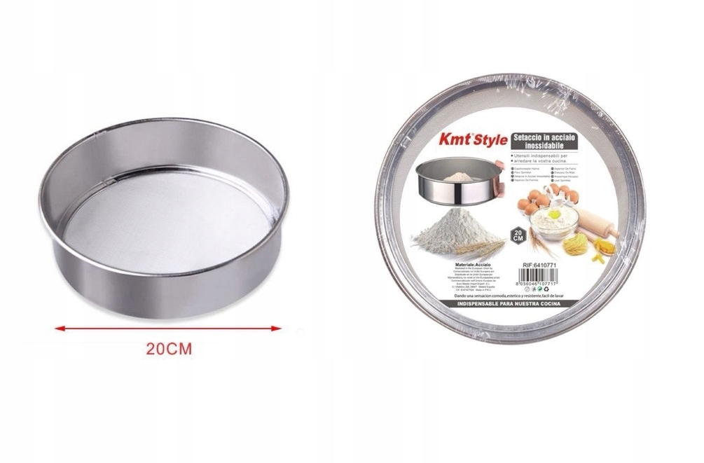 SITKO DO PRZESIEWANIA MĄKI CUKRU PRZESIEWACZ 20cm