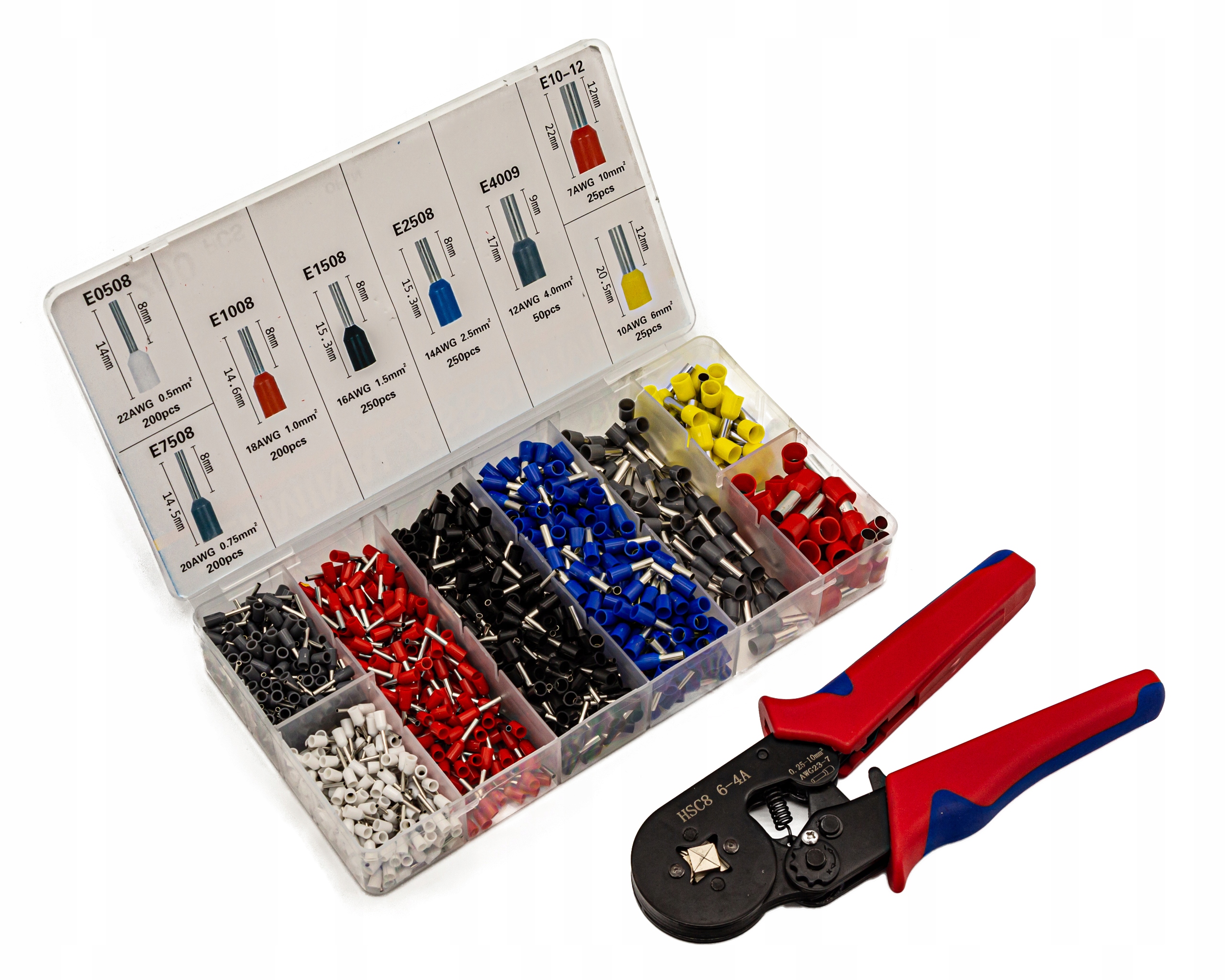 ZACISKARKA PRASKA DO KONEKTORÓW KOŃCÓWEK KABLI PRZEWODÓW 1200 el Marka Falon-Tech