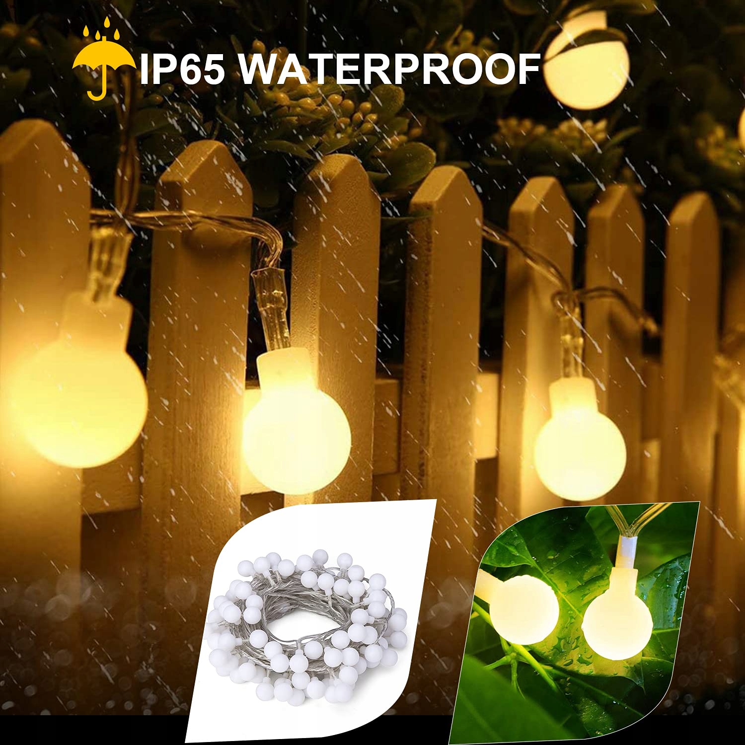 Fairy Wodoodporne Lampki Ogrodowe Girlanda 100 LED — miniatura 5