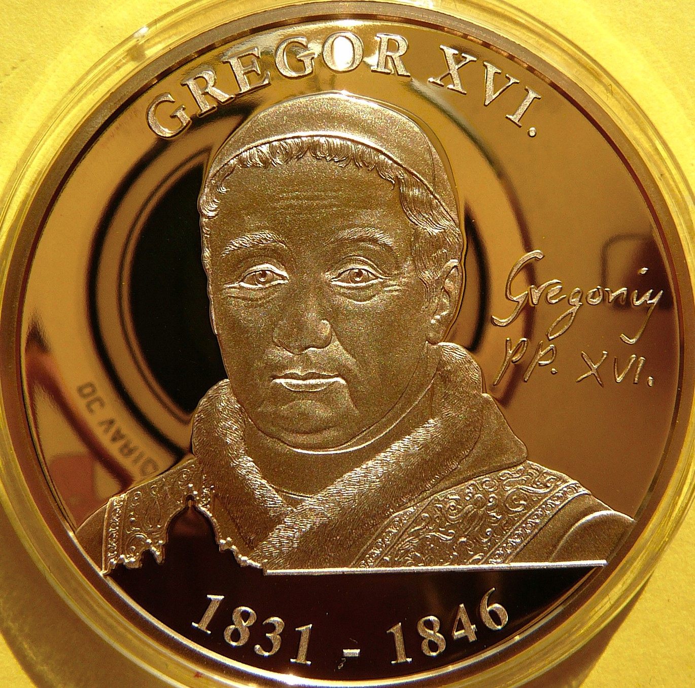 PAPIEŻ GRZEGORZ XVI WATYKAN BAZYLIKA ŚW PIOTRA PROOF ZŁOTO