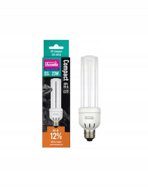 Arcadia Żarówka Kompaktowa D3+ Desert (uvb 12%) 23W E27 Do Terrarium