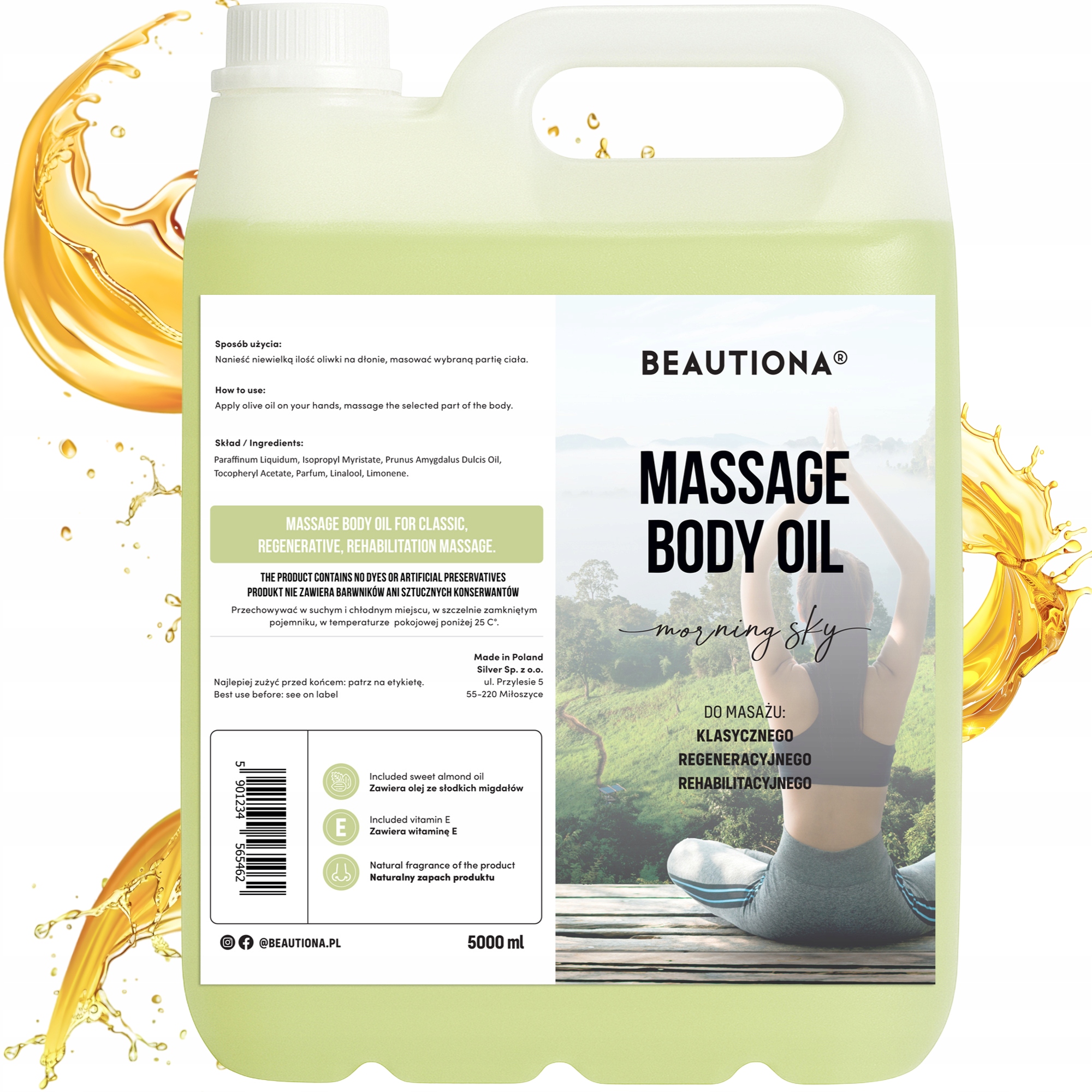 Masážní Olej Na Tělo A Obličej Spa Hydratační Morning Sky 5000 ML