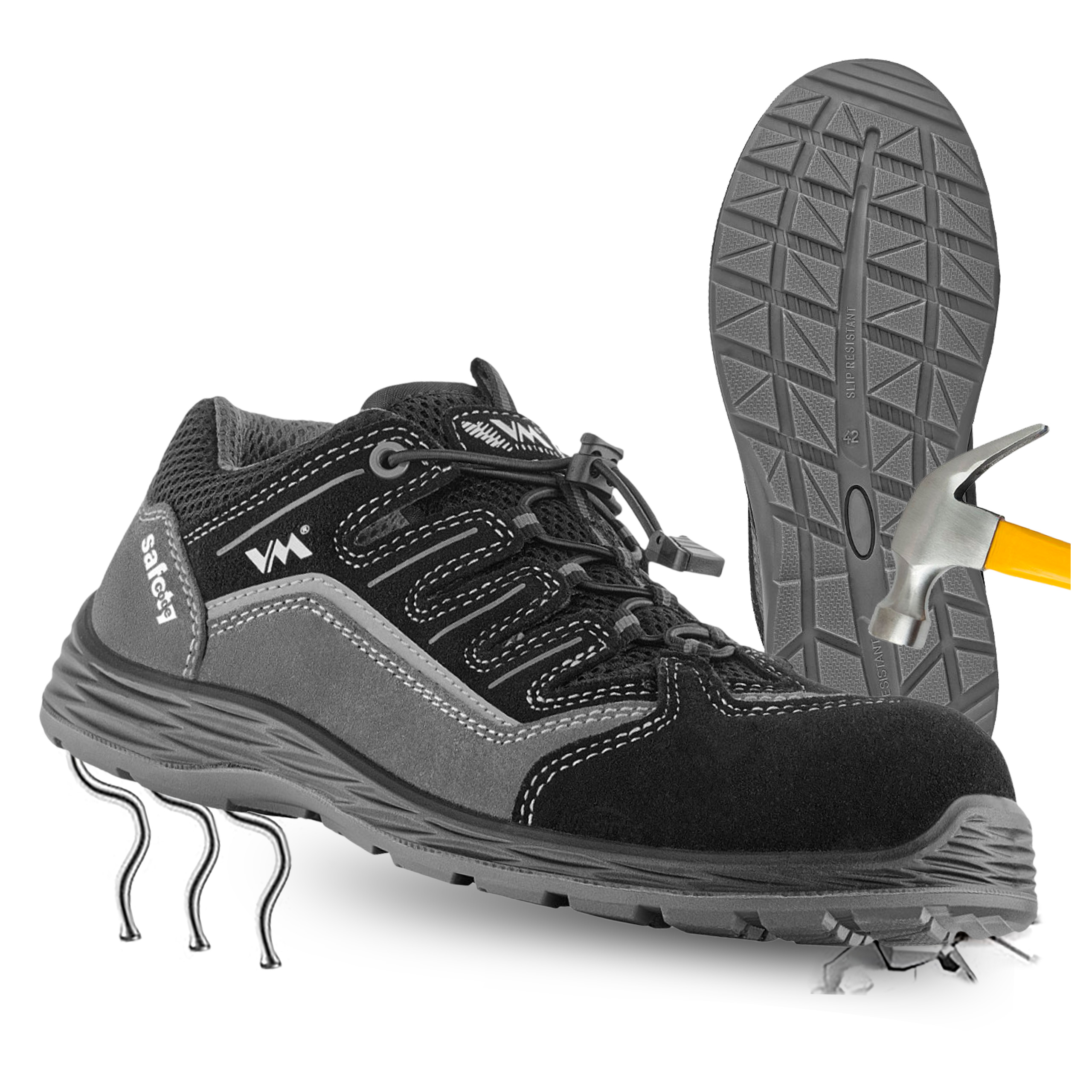 Pánské ochranné pracovní boty Metal Free Prodyšné VM Bologna S1P Esd vel. 42