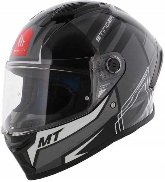 Mt Helmets Stinger 2 Tron B12 Black Grey Kask Motocyklowy Integralny Czarny
