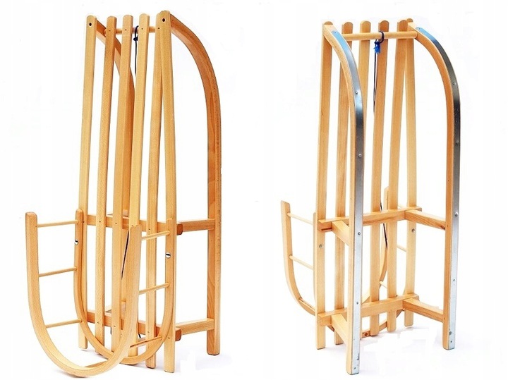 SANKI DREWNIANE z oparciem + MATERAC + gratis + CERTYFIKAT Model PL